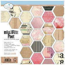 Elizabeth Craft Designs Paquete de papel Bellerose rosa de 12.0 x 12.0 in
